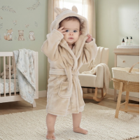 18C802: Baby Caramel Hooded Dressing Gown (6-24 Months)